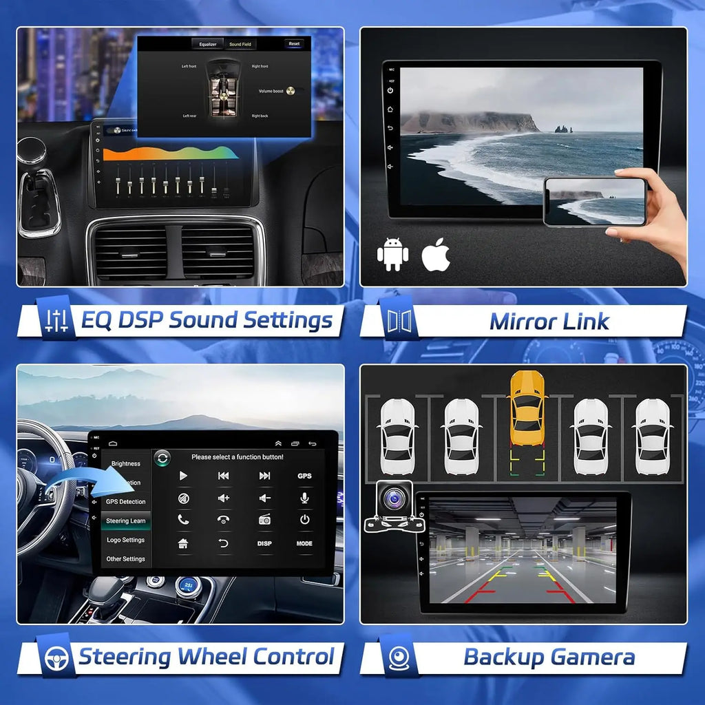 9" Touch Screen Wireless Car Stereo Radio for Dodge Grand Caravan 2008-2020 Chrysler Town & Country 2011-2016 with Backup Camera