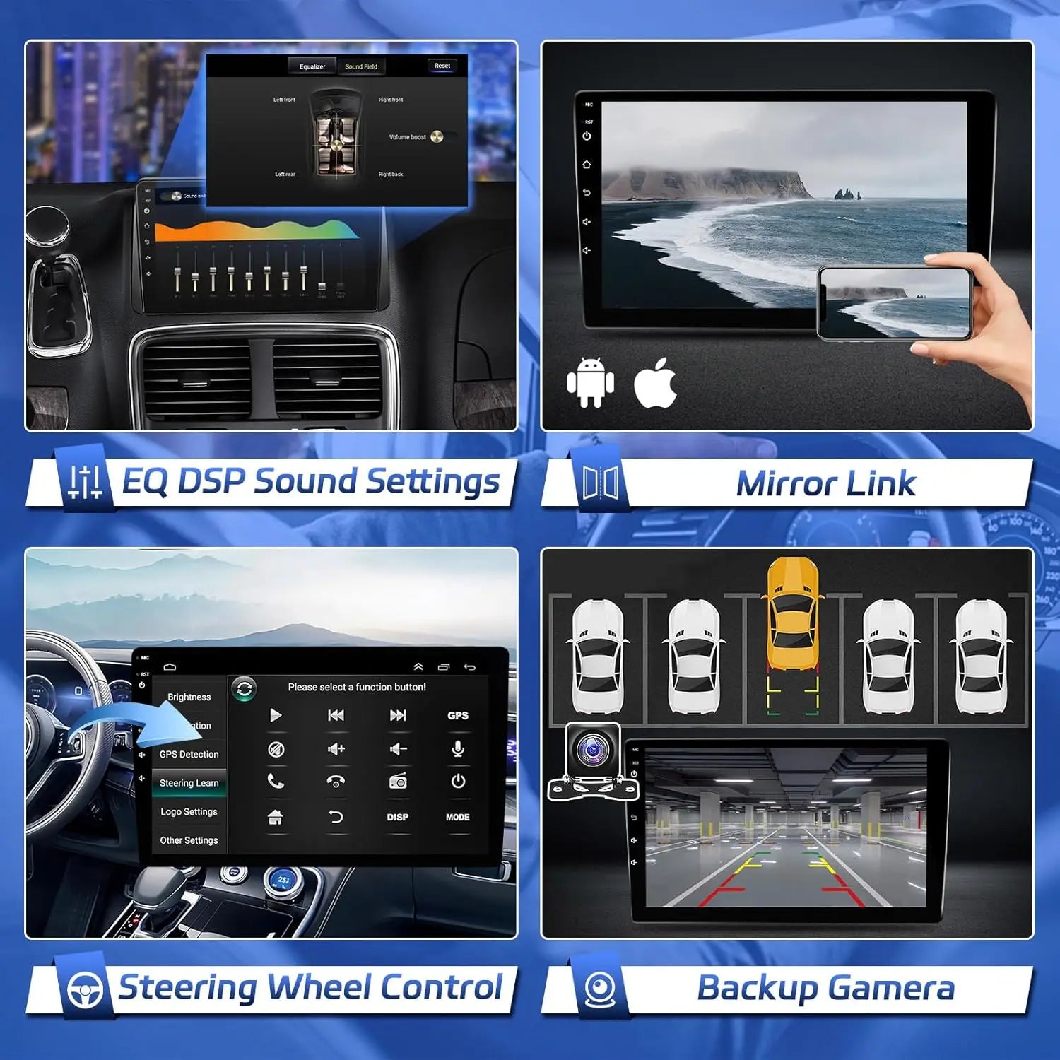 9" Touch Screen Wireless Car Stereo Radio for Dodge Grand Caravan 2008-2020 Chrysler Town & Country 2011-2016 with Backup Camera