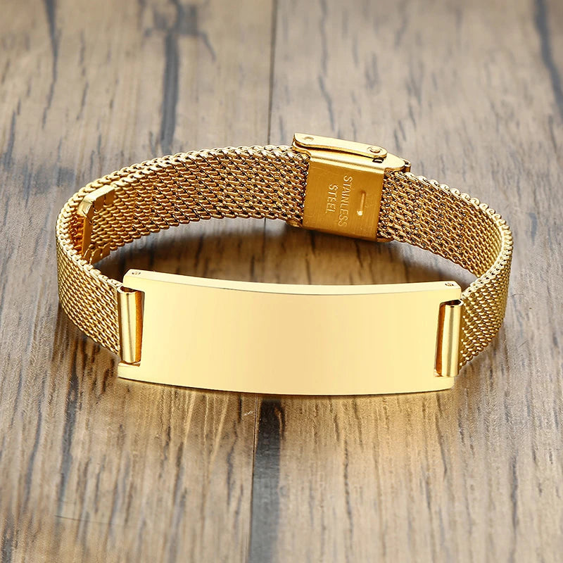 Personalize Names Bracelets for Men,Custom Engraved Stainless Steel ID Bracelets,Custom Love Gift Wrist for Father Husband Son