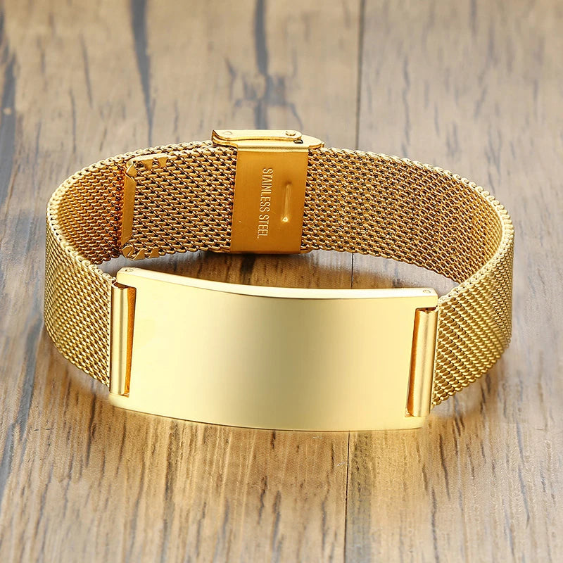 Personalize Names Bracelets for Men,Custom Engraved Stainless Steel ID Bracelets,Custom Love Gift Wrist for Father Husband Son