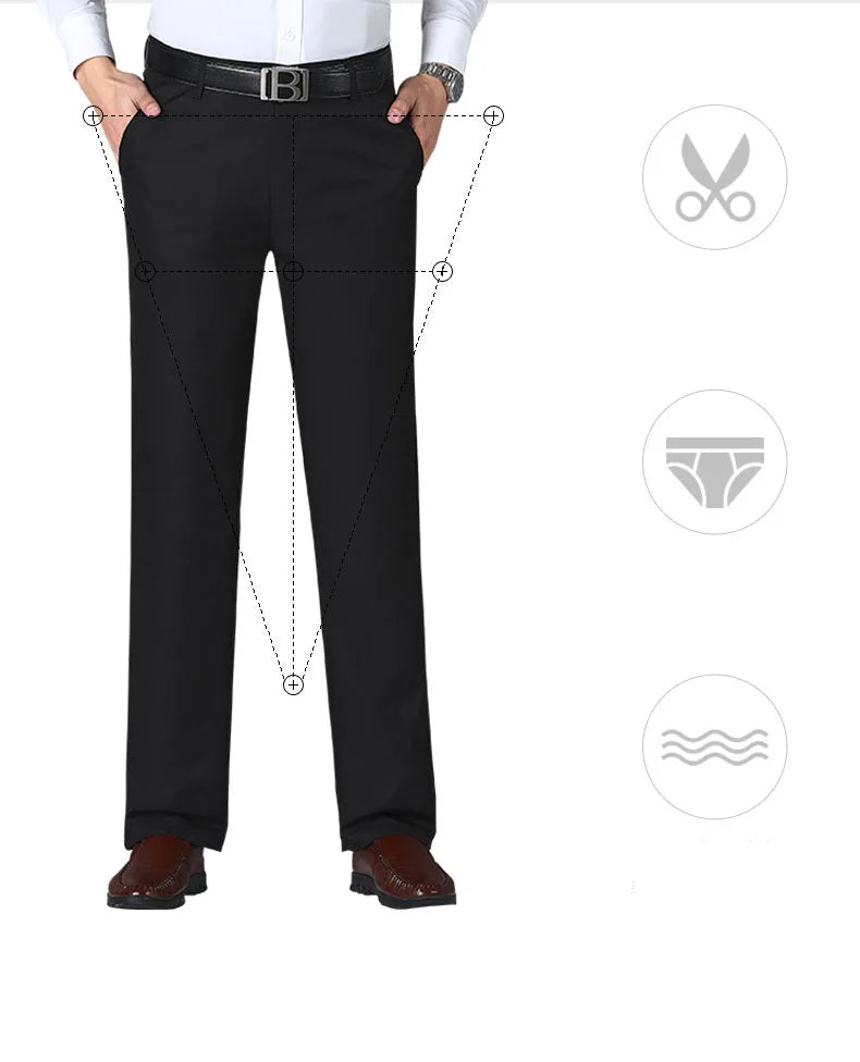 MRMT 2026 Brand Men's Trousers High Waist Black Suit Pants Men Trousers Thin Straight Loose Formal Business Casual Man Trouser