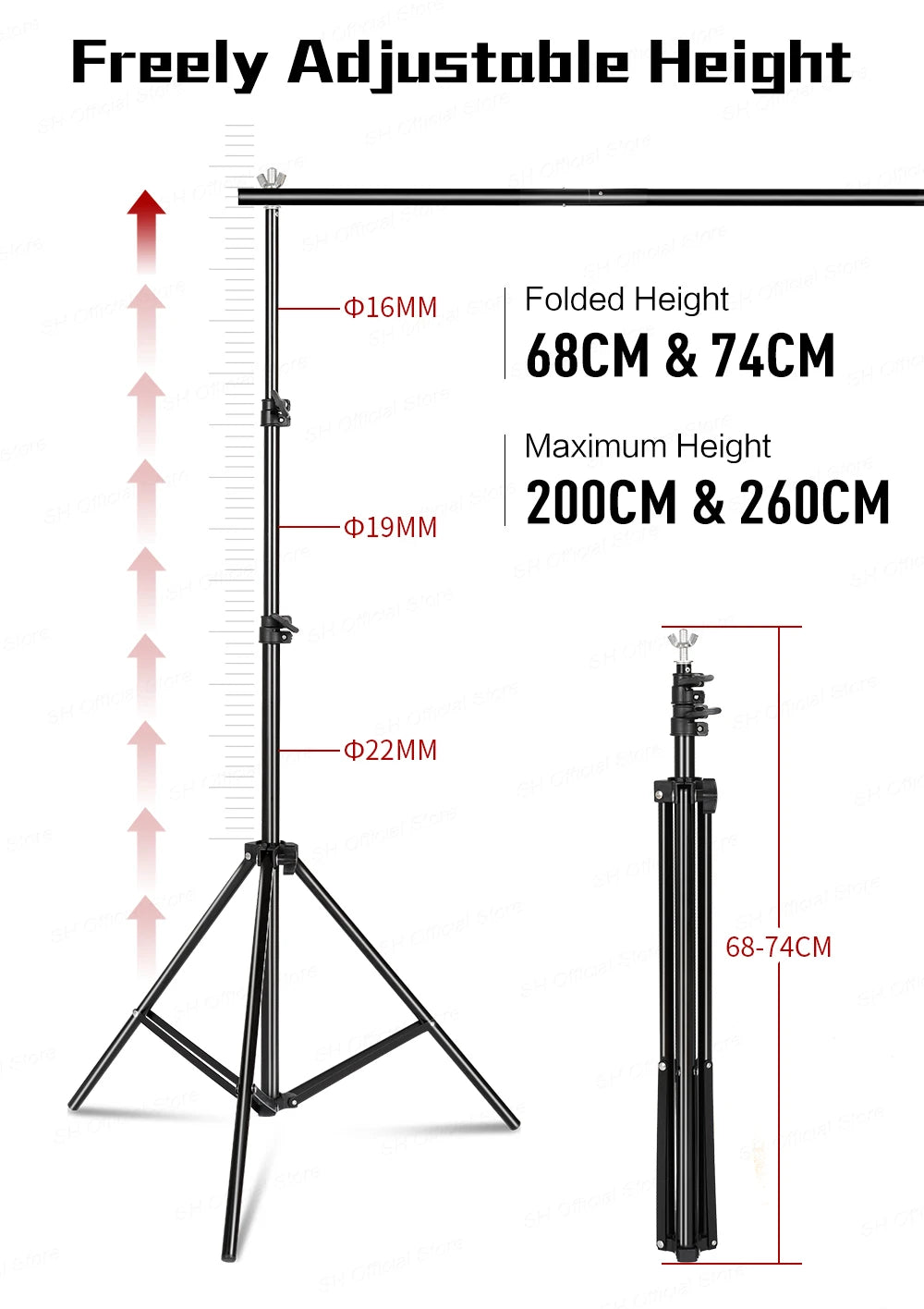 Background Stand Kit Support Frame System Backdrops  Adjustable Stand for Photography Photo Studio Chromakey Green Screen Frame