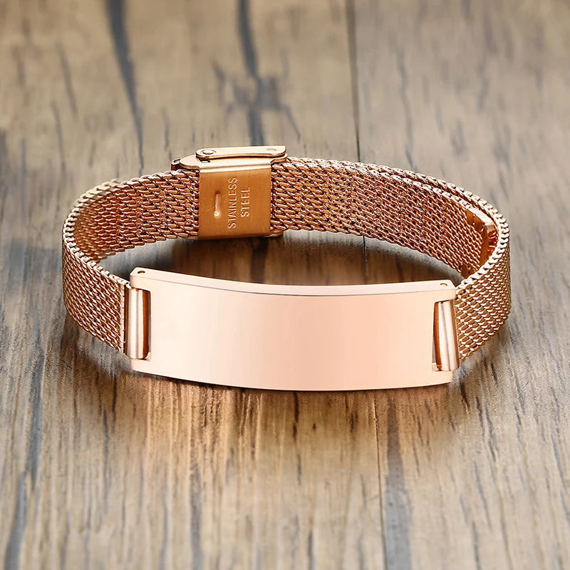 Personalize Names Bracelets for Men,Custom Engraved Stainless Steel ID Bracelets,Custom Love Gift Wrist for Father Husband Son