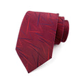 Luxury 8CM Mens Ties Necktie Red Color Ties For Man Groom Jacquard Woven Neck Tie For Business Wedding Party