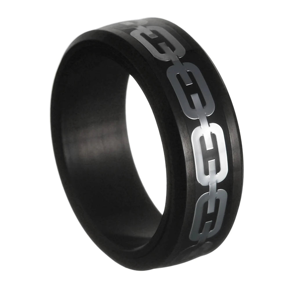 MeMolissa New Cool Stainless Steel Rotatable Ring High Quality Spinner Chain Rotable Rings for Women Man Punk Jewelry Party Gift