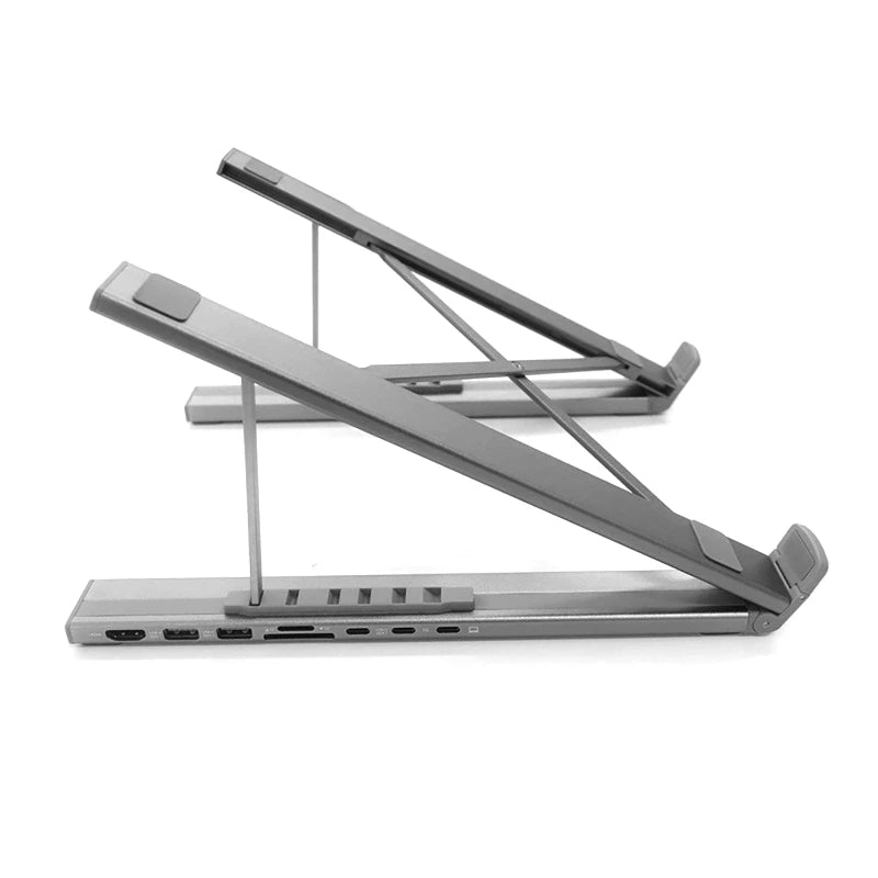 8 IN 1 Laptop Stand Docking Station Aluminum Alloy Foldable and Liftable USB-C Docking Station