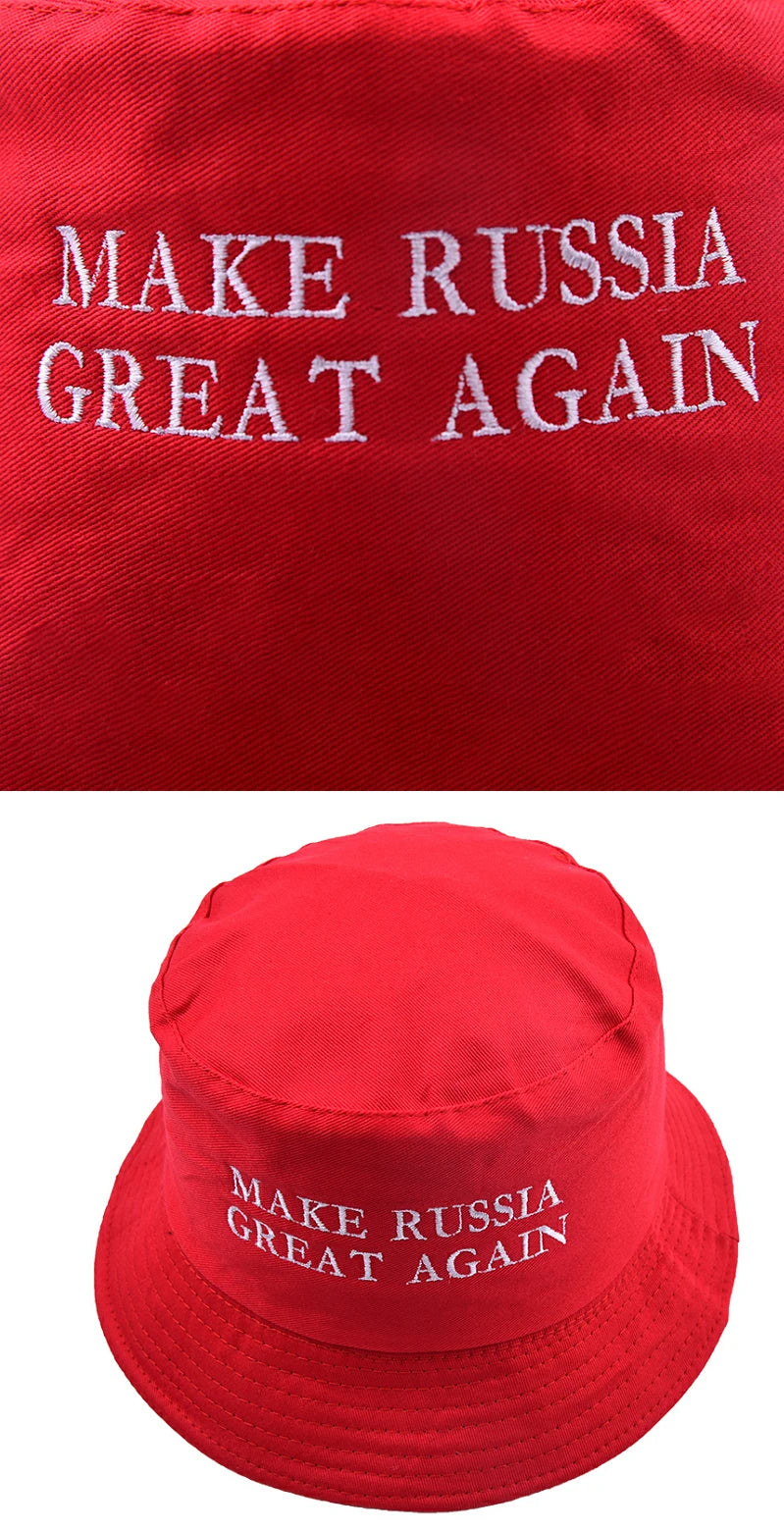 New Embroidery Letter Make Russia Great Again Dad Hat Hip Hop  Unisex Bucket Hat Outdoor Men Adjustable Snapback Baseball Hats