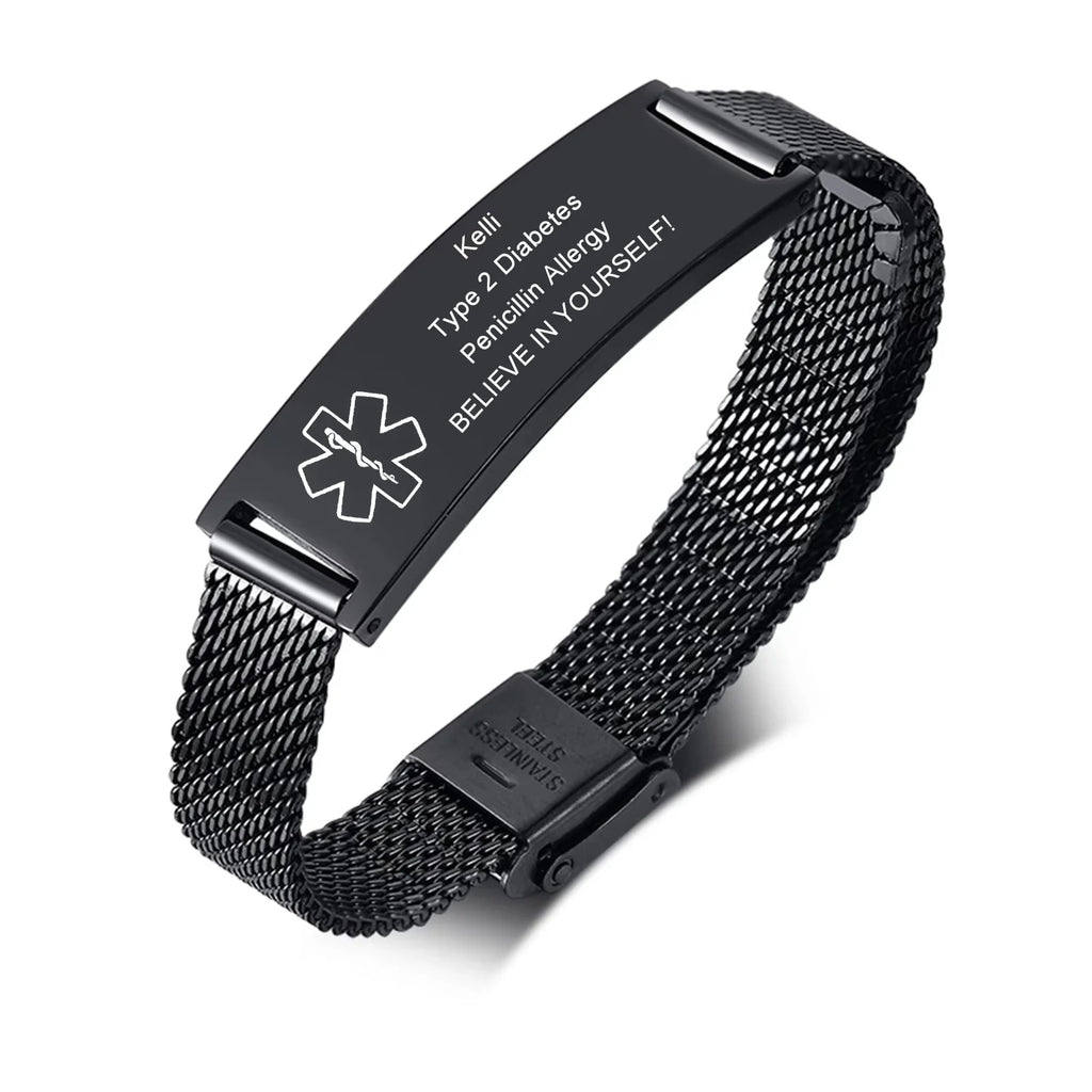 Personalize Names Bracelets for Men,Custom Engraved Stainless Steel ID Bracelets,Custom Love Gift Wrist for Father Husband Son