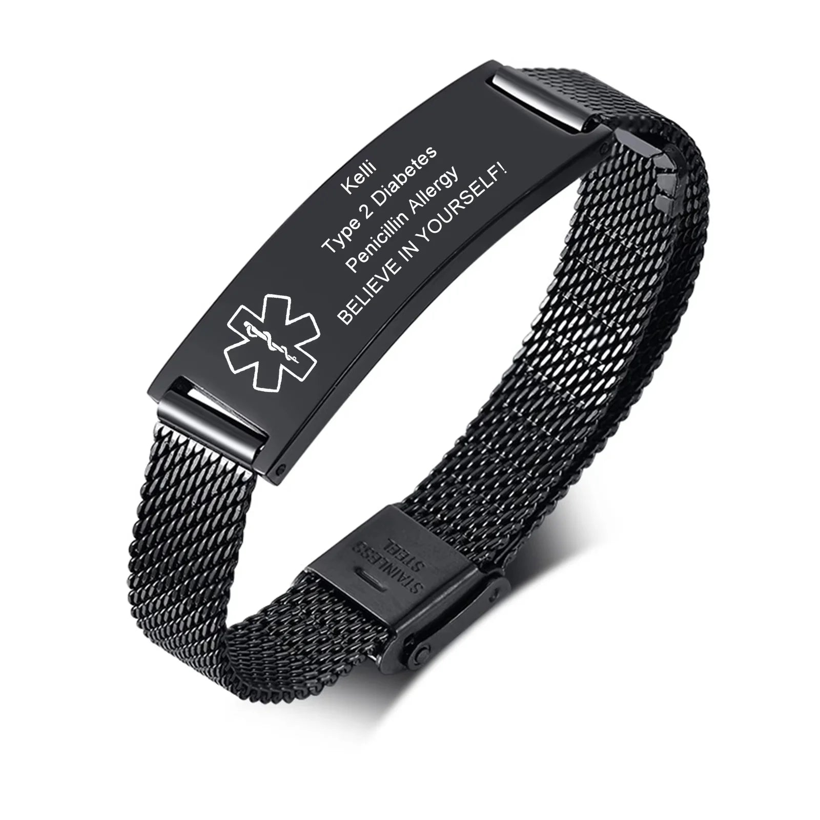 Personalize Names Bracelets for Men,Custom Engraved Stainless Steel ID Bracelets,Custom Love Gift Wrist for Father Husband Son