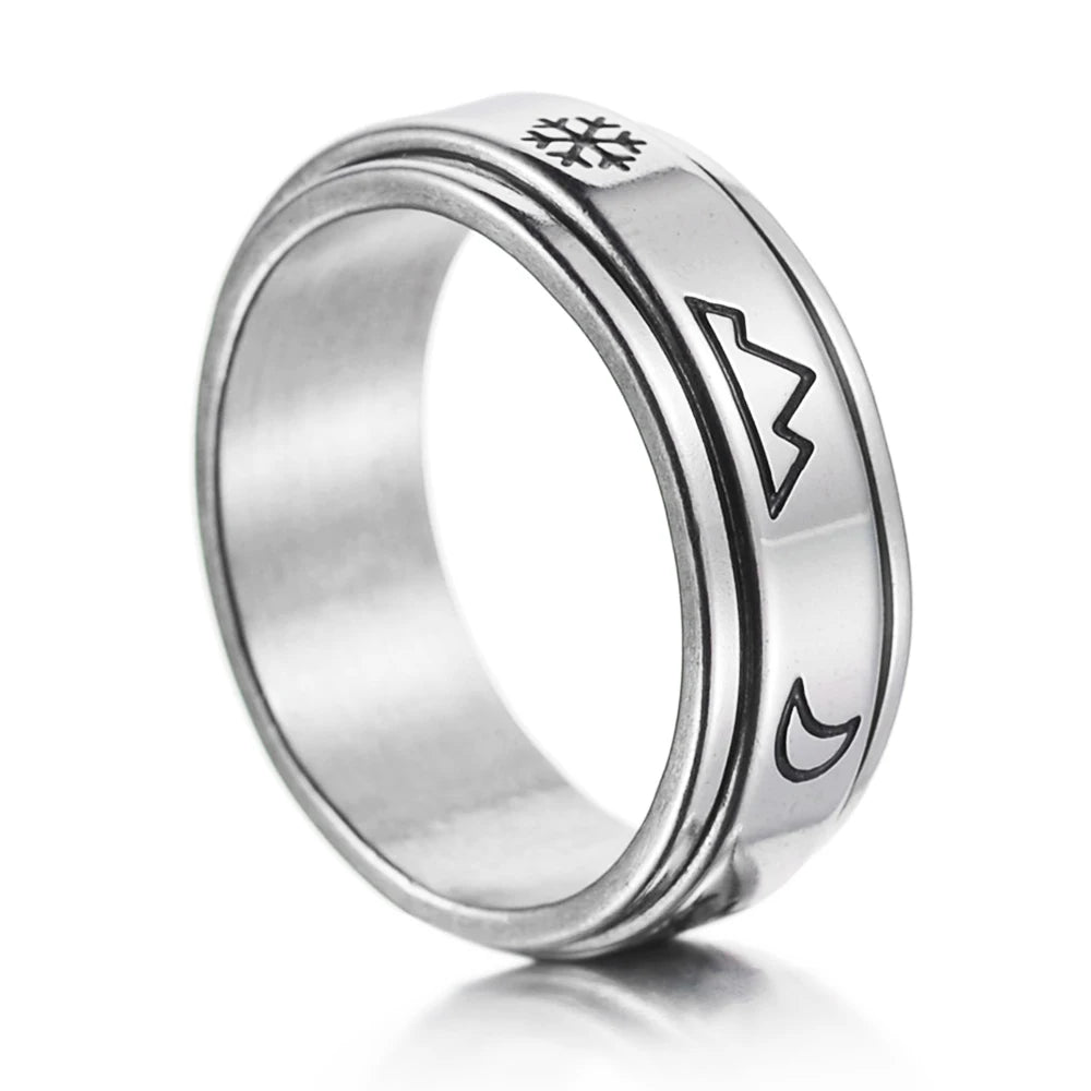 MeMolissa New Cool Stainless Steel Rotatable Ring High Quality Spinner Chain Rotable Rings for Women Man Punk Jewelry Party Gift
