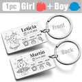 Personalized Keychain Newborn Baby Customized Information Name Gift for New Mom Dad Father Mother Day Keyring Key Chains Rings