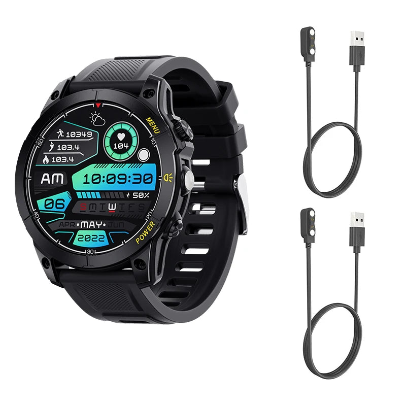 Aiweile AW45 Smart Watch Man Flashlight Fitness Tracker Miltary Connected NFC Compass Sport Bluetooth Call Dialing Korean Hebrew