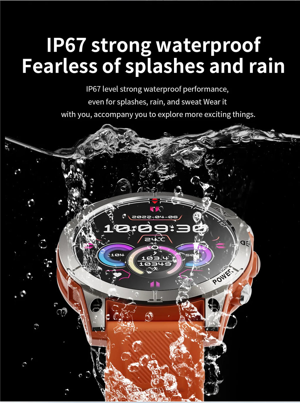 Aiweile AW45 Smart Watch Man Flashlight Fitness Tracker Miltary Connected NFC Compass Sport Bluetooth Call Dialing Korean Hebrew