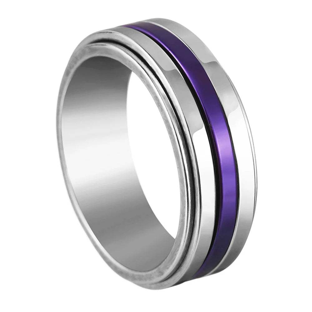 MeMolissa New Cool Stainless Steel Rotatable Ring High Quality Spinner Chain Rotable Rings for Women Man Punk Jewelry Party Gift