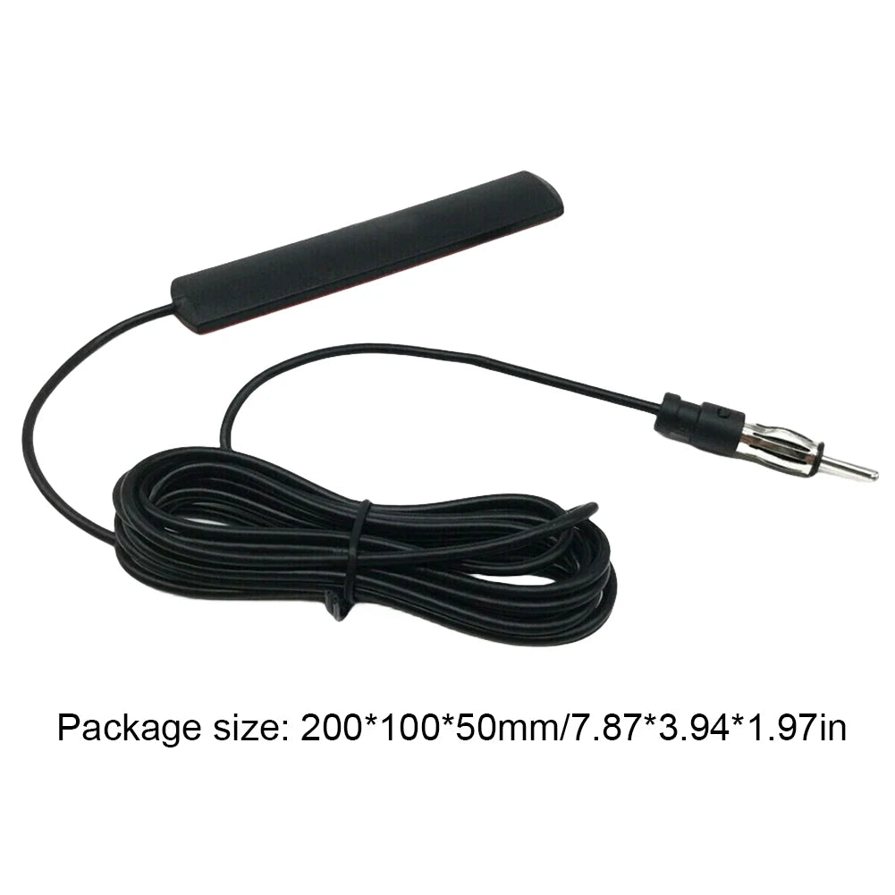 DC 5-12V AM/FM Radio Aerial Car Interior Hidden Amplified Antenna 85-860Mhz Car Radio Patch Aerial for Car Truck Motorcycle Boat