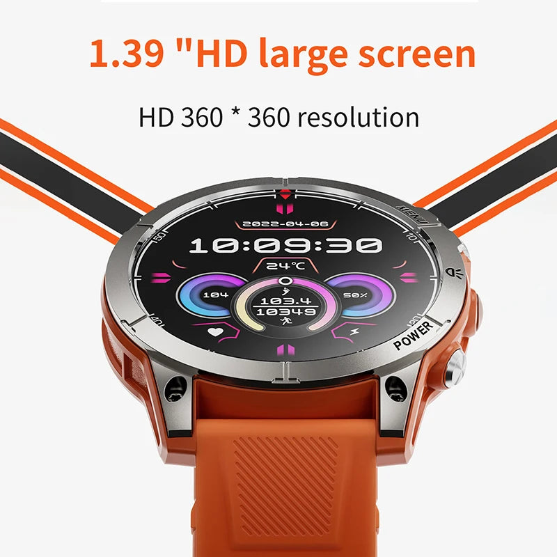 Aiweile AW45 Smart Watch Man Flashlight Fitness Tracker Miltary Connected NFC Compass Sport Bluetooth Call Dialing Korean Hebrew