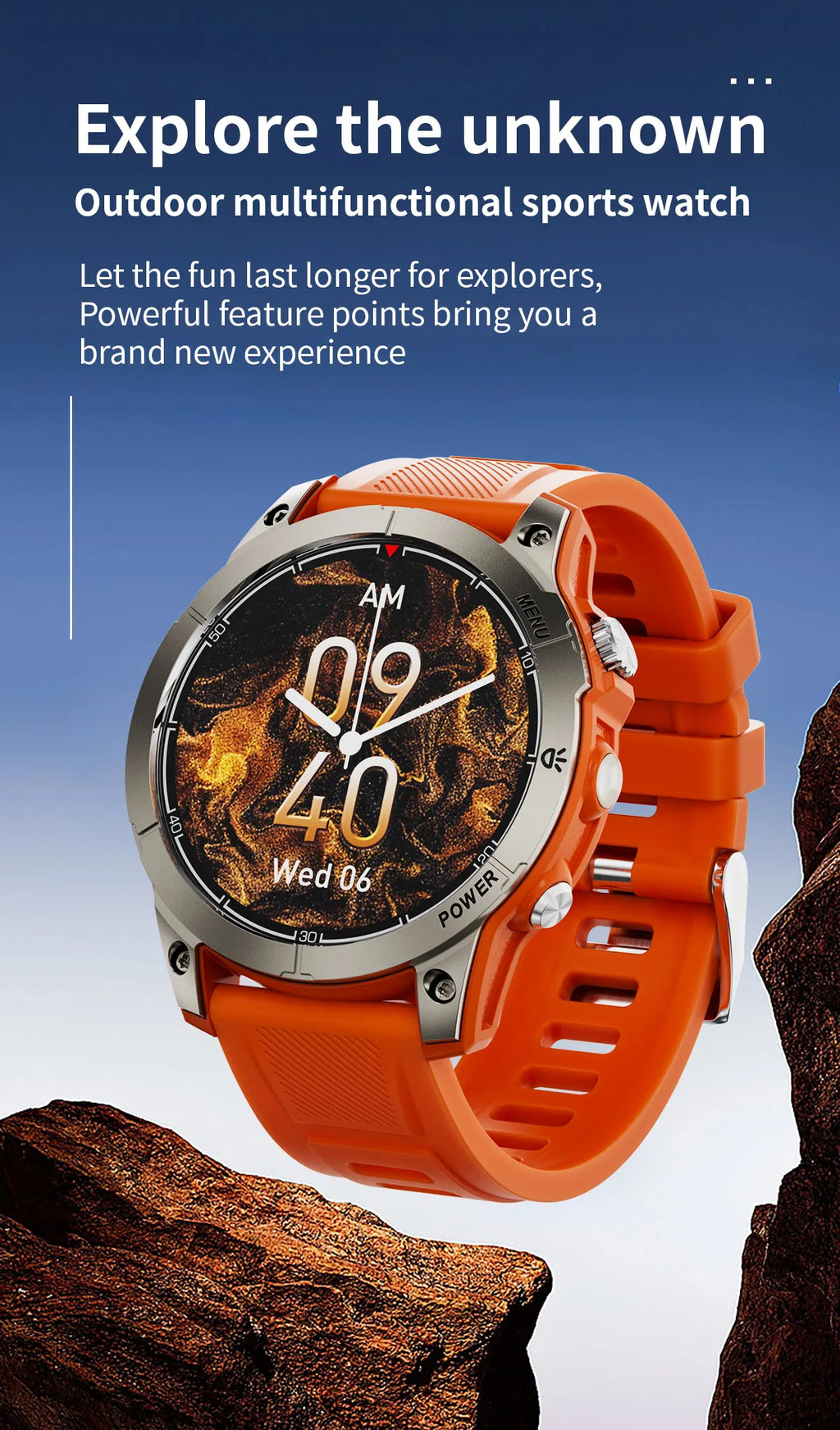 Aiweile AW45 Smart Watch Man Flashlight Fitness Tracker Miltary Connected NFC Compass Sport Bluetooth Call Dialing Korean Hebrew