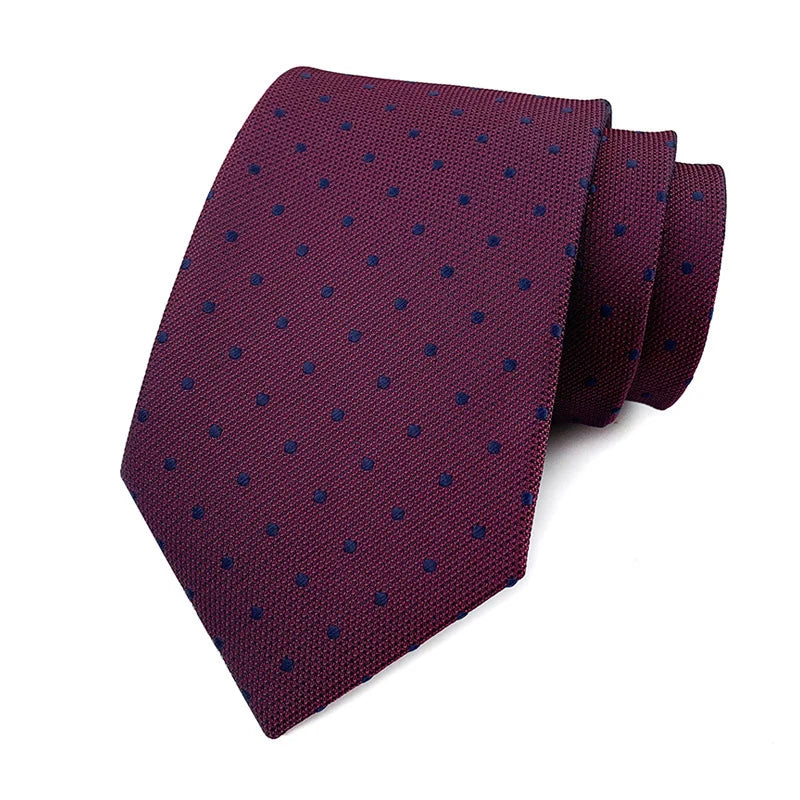 Luxury 8CM Mens Ties Necktie Red Color Ties For Man Groom Jacquard Woven Neck Tie For Business Wedding Party