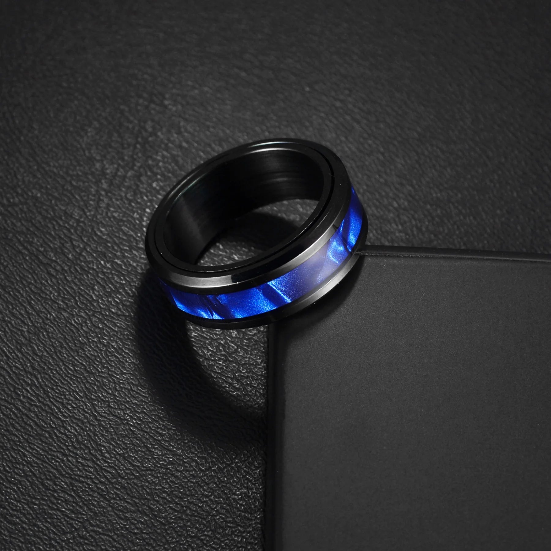 MeMolissa New Cool Stainless Steel Rotatable Ring High Quality Spinner Chain Rotable Rings for Women Man Punk Jewelry Party Gift