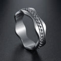 MeMolissa New Cool Stainless Steel Rotatable Ring High Quality Spinner Chain Rotable Rings for Women Man Punk Jewelry Party Gift