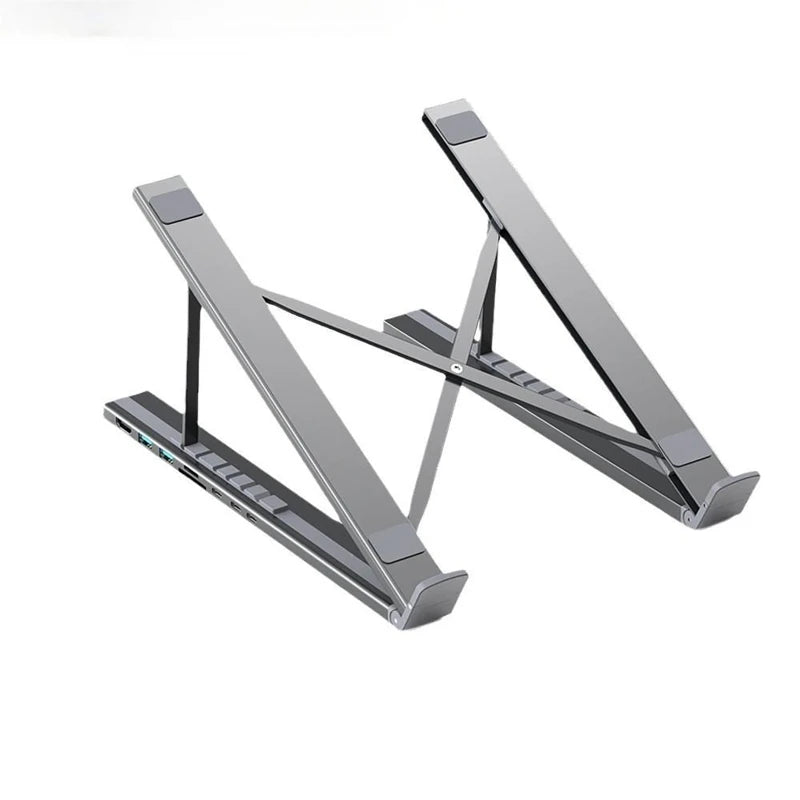 8 IN 1 Laptop Stand Docking Station Aluminum Alloy Foldable and Liftable USB-C Docking Station