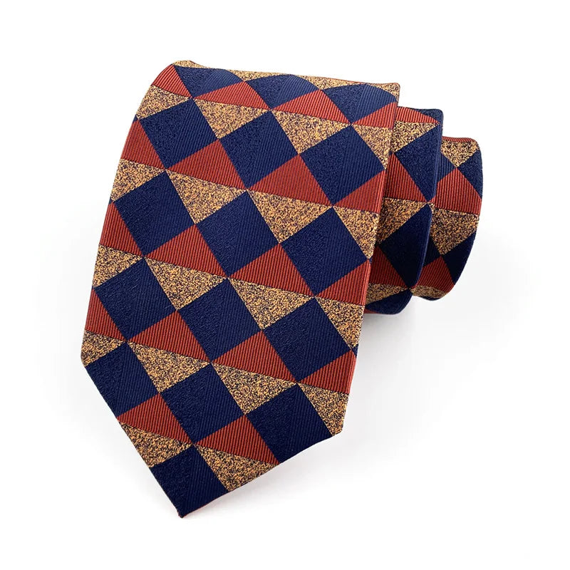 Luxury 8CM Mens Ties Necktie Red Color Ties For Man Groom Jacquard Woven Neck Tie For Business Wedding Party