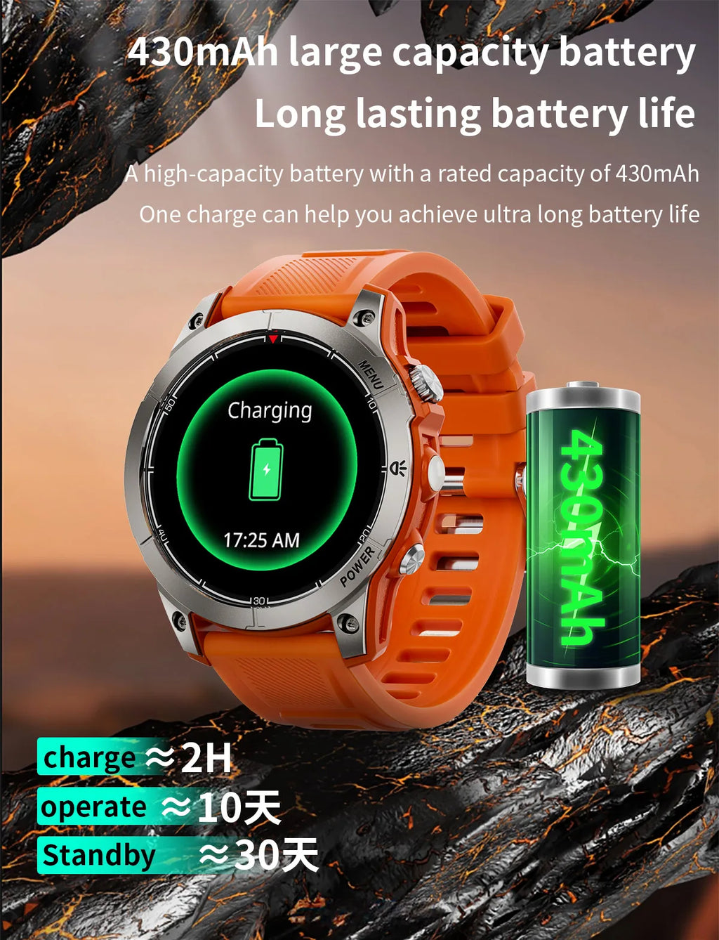 Aiweile AW45 Smart Watch Man Flashlight Fitness Tracker Miltary Connected NFC Compass Sport Bluetooth Call Dialing Korean Hebrew