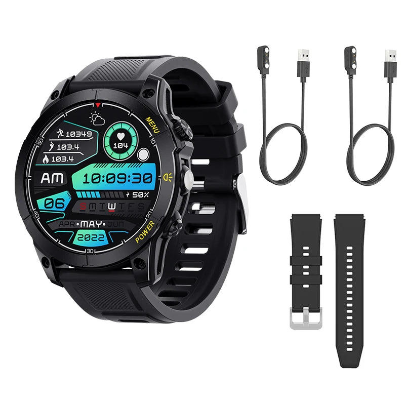 Aiweile AW45 Smart Watch Man Flashlight Fitness Tracker Miltary Connected NFC Compass Sport Bluetooth Call Dialing Korean Hebrew