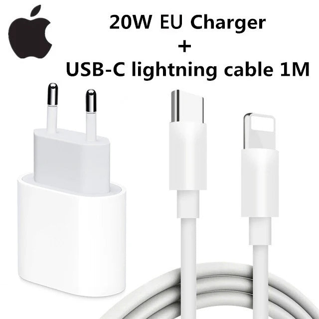 20W USB-C Power Adapter Original Fast Charger for iPhone 17/16/15 Mini pro Max Type C with Apple Cable Compatible with iPhone 14