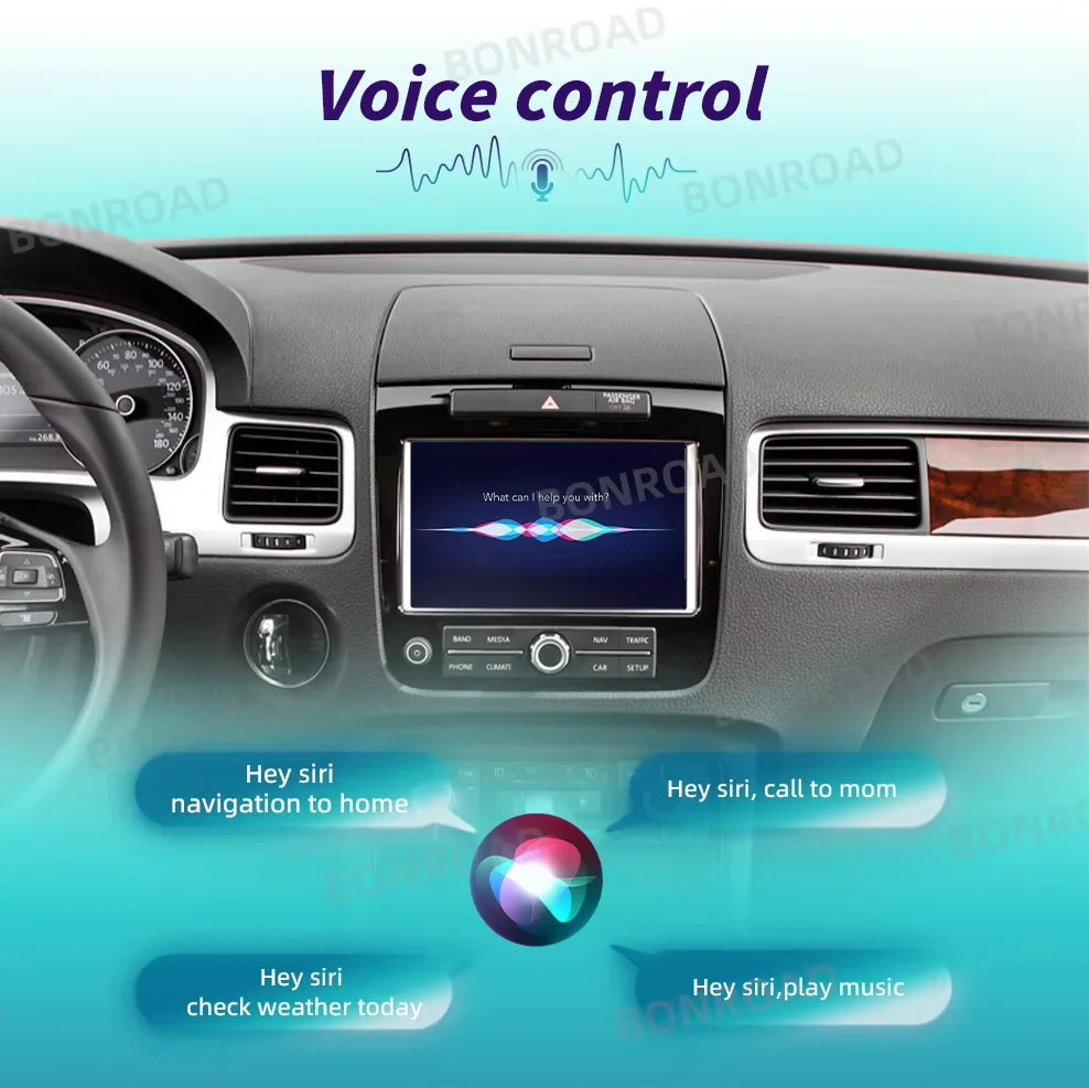 Bonroad Wireless Carplay Android Auto Modulo For Volkswagen Touareg RNS850 2010-2018 with Android Auto Voice Control Mirrorlink