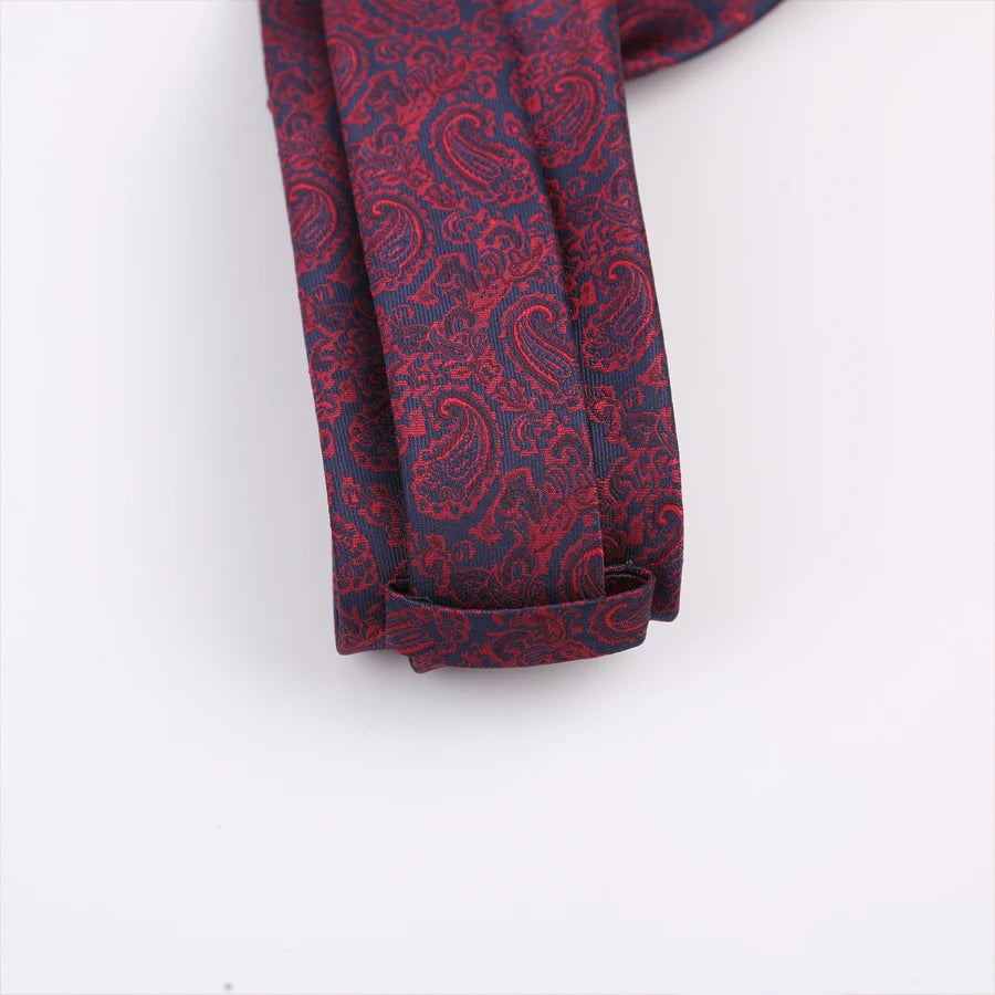 Luxury 8CM Mens Ties Necktie Red Color Ties For Man Groom Jacquard Woven Neck Tie For Business Wedding Party