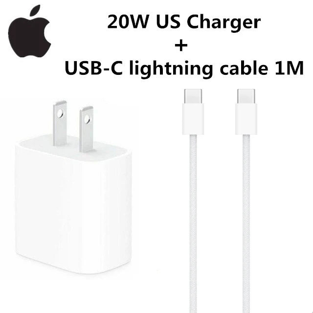 20W USB-C Power Adapter Original Fast Charger for iPhone 17/16/15 Mini pro Max Type C with Apple Cable Compatible with iPhone 14