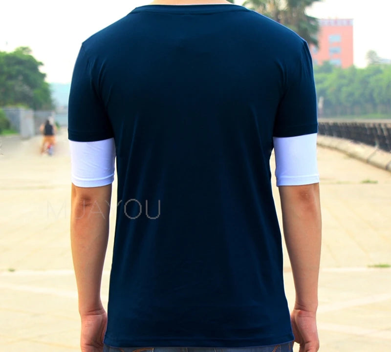 Tony Stark Tshirt Man Tony Stark cosplay fake two Luminous T-shirt Movie Shirt Tee