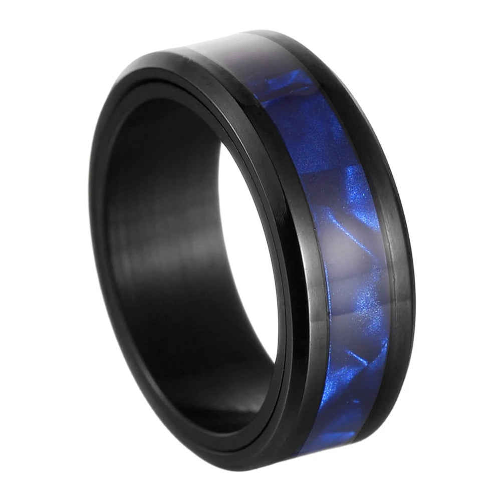 MeMolissa New Cool Stainless Steel Rotatable Ring High Quality Spinner Chain Rotable Rings for Women Man Punk Jewelry Party Gift
