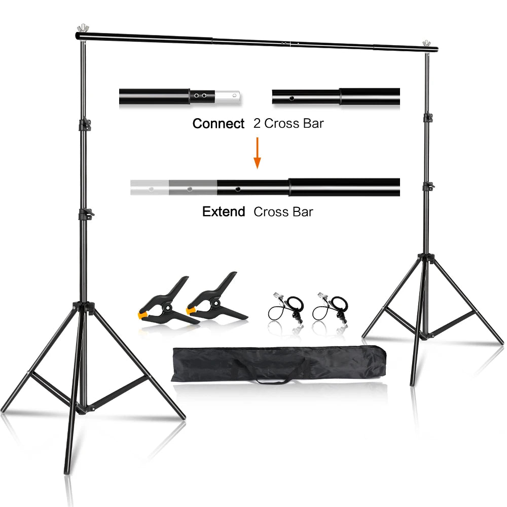 Background Stand Kit Support Frame System Backdrops  Adjustable Stand for Photography Photo Studio Chromakey Green Screen Frame
