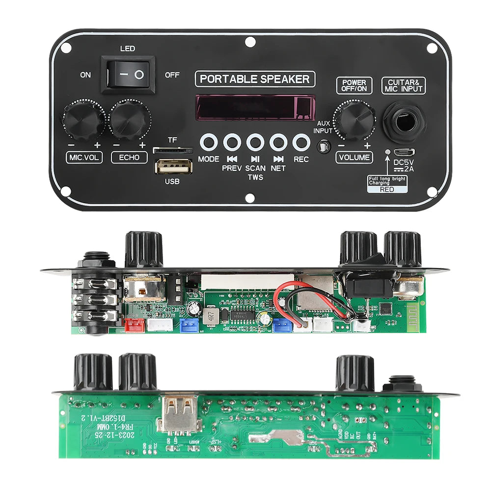 DC 3.7-5V MP3 BT Decoding Board 2 * 10W With Power Amplifier Audio Motherboard AB5602B Portable Speaker Power Amplifier Board