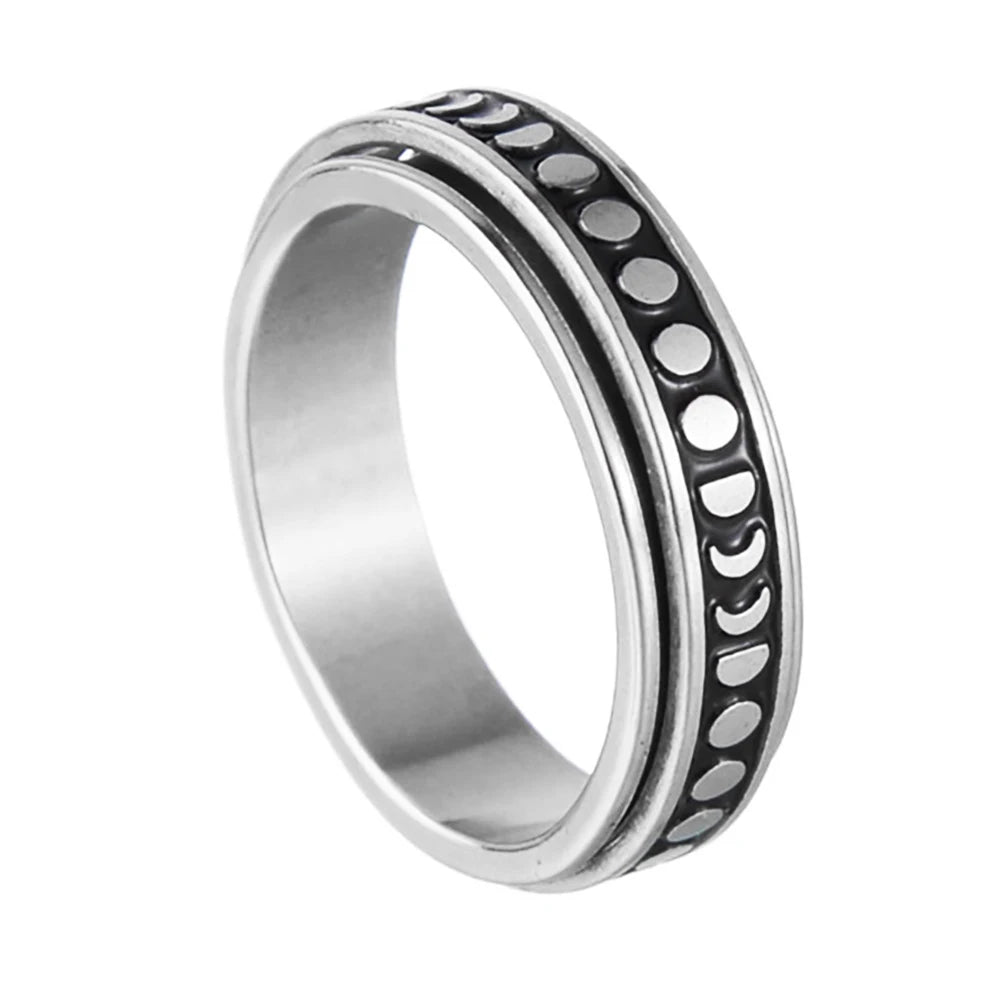 MeMolissa New Cool Stainless Steel Rotatable Ring High Quality Spinner Chain Rotable Rings for Women Man Punk Jewelry Party Gift