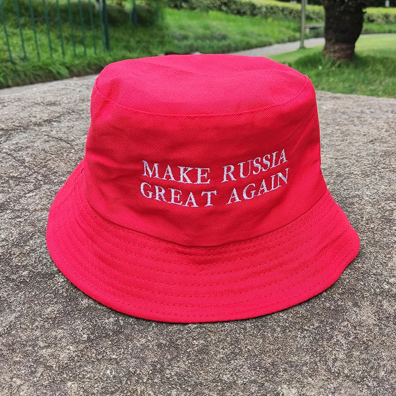 New Embroidery Letter Make Russia Great Again Dad Hat Hip Hop  Unisex Bucket Hat Outdoor Men Adjustable Snapback Baseball Hats