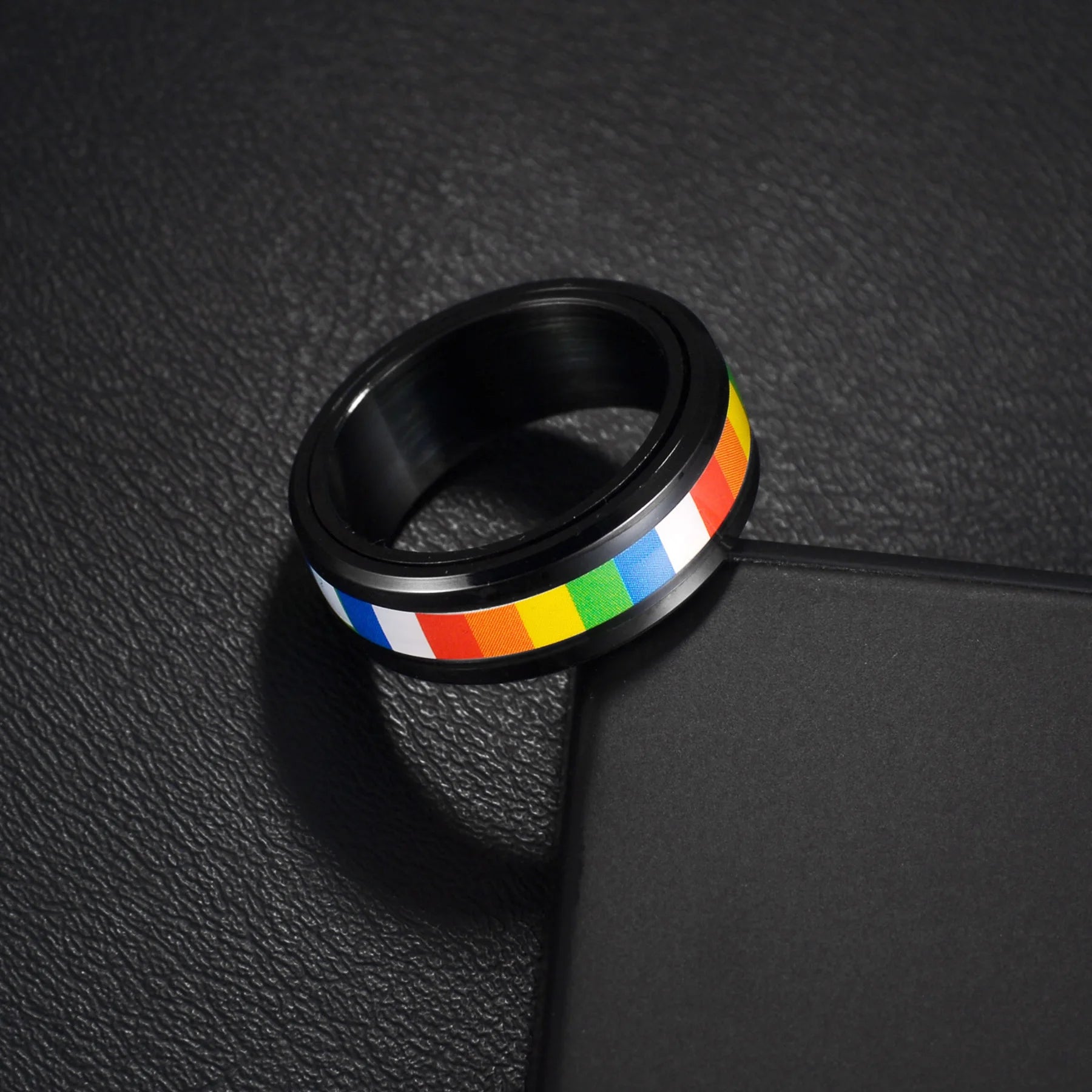 MeMolissa New Cool Stainless Steel Rotatable Ring High Quality Spinner Chain Rotable Rings for Women Man Punk Jewelry Party Gift