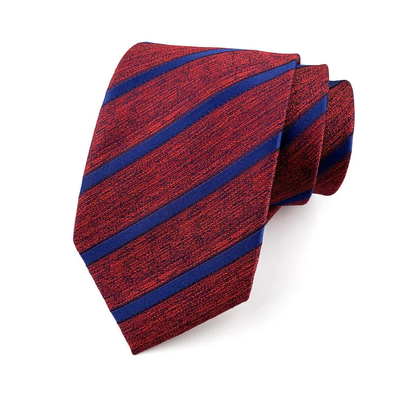 Luxury 8CM Mens Ties Necktie Red Color Ties For Man Groom Jacquard Woven Neck Tie For Business Wedding Party