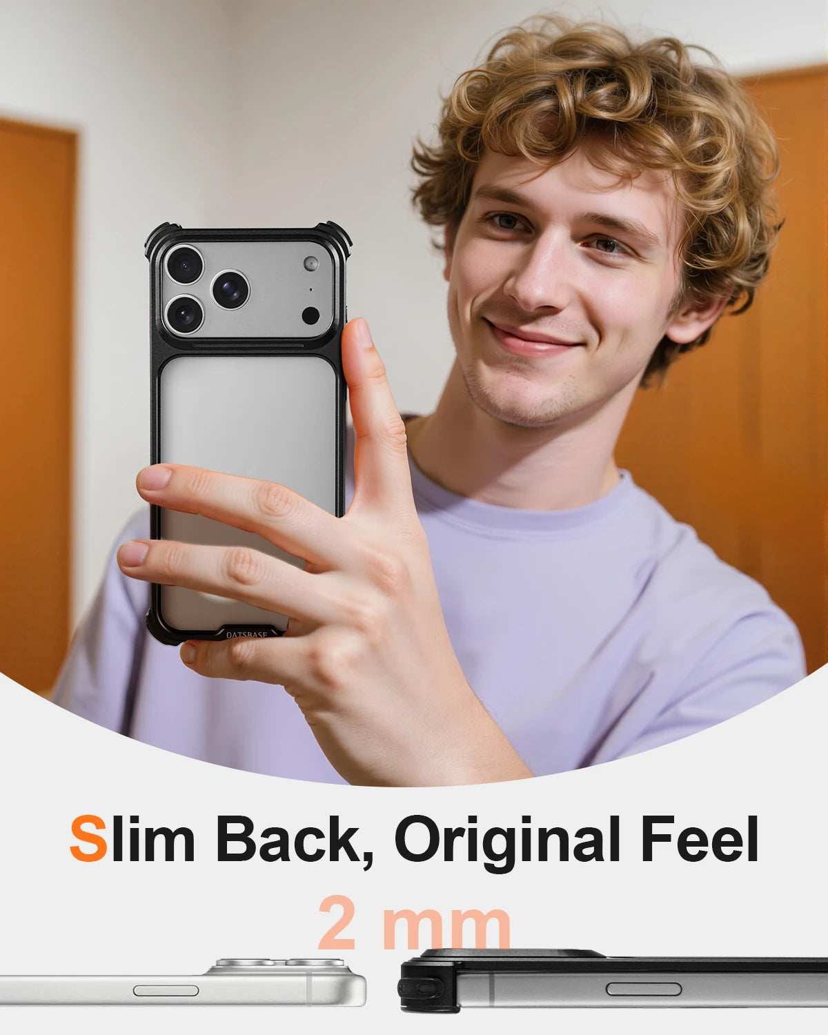 Oatsbasf Slim Phone Case for iPhone 17 Pro / 17 Pro Max Orginal Feel Protective Cover Shockproof Bumper for iPhone 17 Pro Max