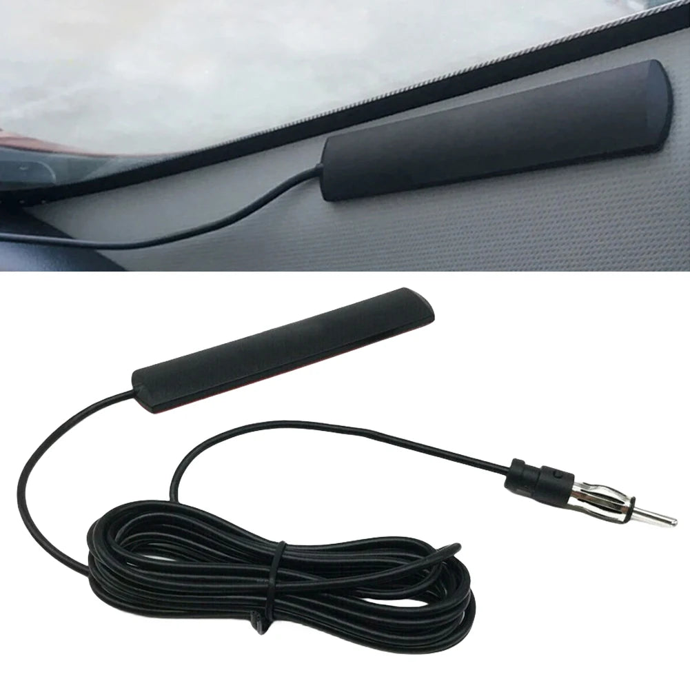 DC 5-12V AM/FM Radio Aerial Car Interior Hidden Amplified Antenna 85-860Mhz Car Radio Patch Aerial for Car Truck Motorcycle Boat
