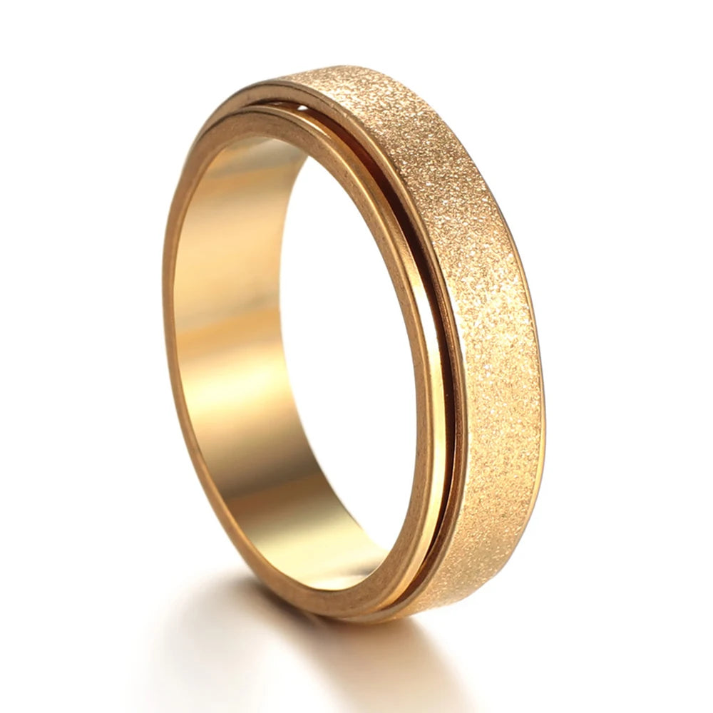 MeMolissa New Cool Stainless Steel Rotatable Ring High Quality Spinner Chain Rotable Rings for Women Man Punk Jewelry Party Gift