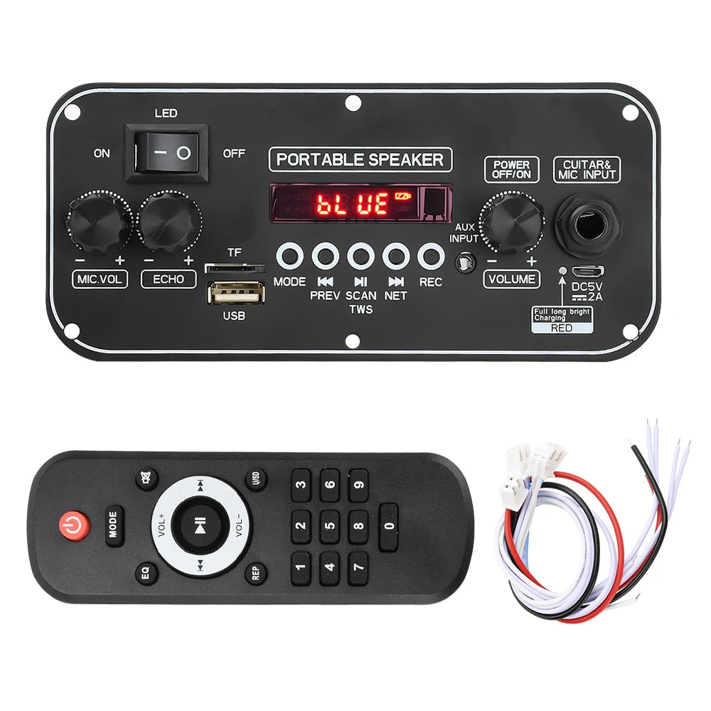 DC 3.7-5V MP3 BT Decoding Board 2 * 10W With Power Amplifier Audio Motherboard AB5602B Portable Speaker Power Amplifier Board