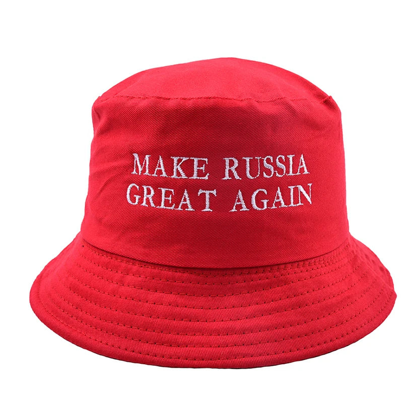 New Embroidery Letter Make Russia Great Again Dad Hat Hip Hop  Unisex Bucket Hat Outdoor Men Adjustable Snapback Baseball Hats