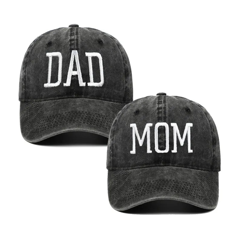 Mom Dad Gifts Hat Embroidered for Couples Parents Adjustable Baseball Caps Gift Mom and Dad Hats Fathers Day