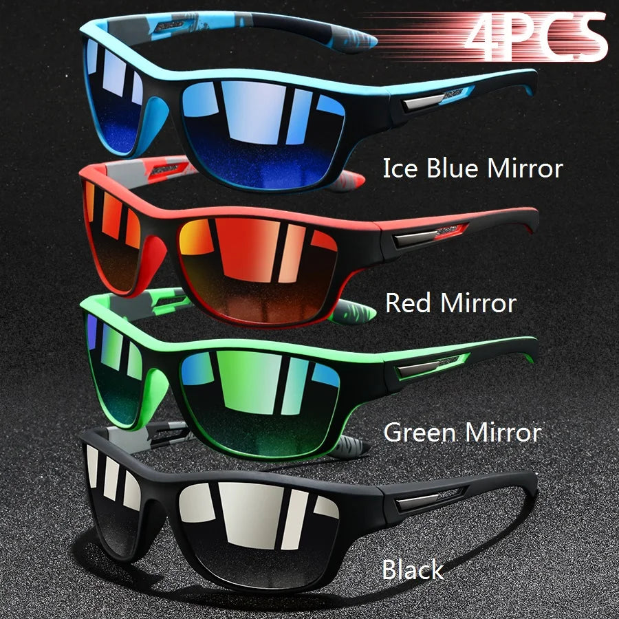 4PCS Fashion Vintage Pattern  Cycling Sports Sunglasses Men Women Running Cycling Mountaineering Sport Man Sun Glasses