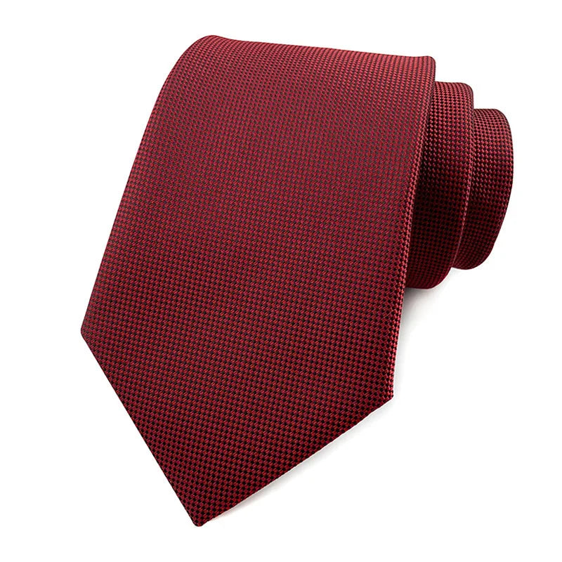 Luxury 8CM Mens Ties Necktie Red Color Ties For Man Groom Jacquard Woven Neck Tie For Business Wedding Party