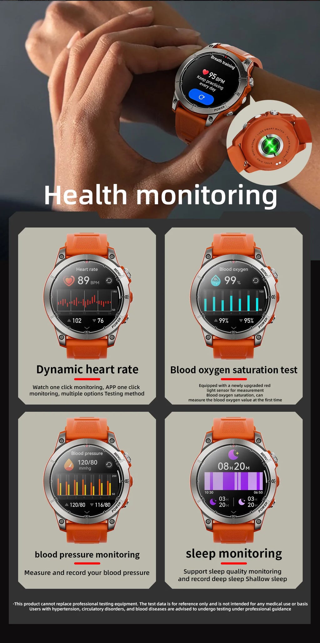 Aiweile AW45 Smart Watch Man Flashlight Fitness Tracker Miltary Connected NFC Compass Sport Bluetooth Call Dialing Korean Hebrew