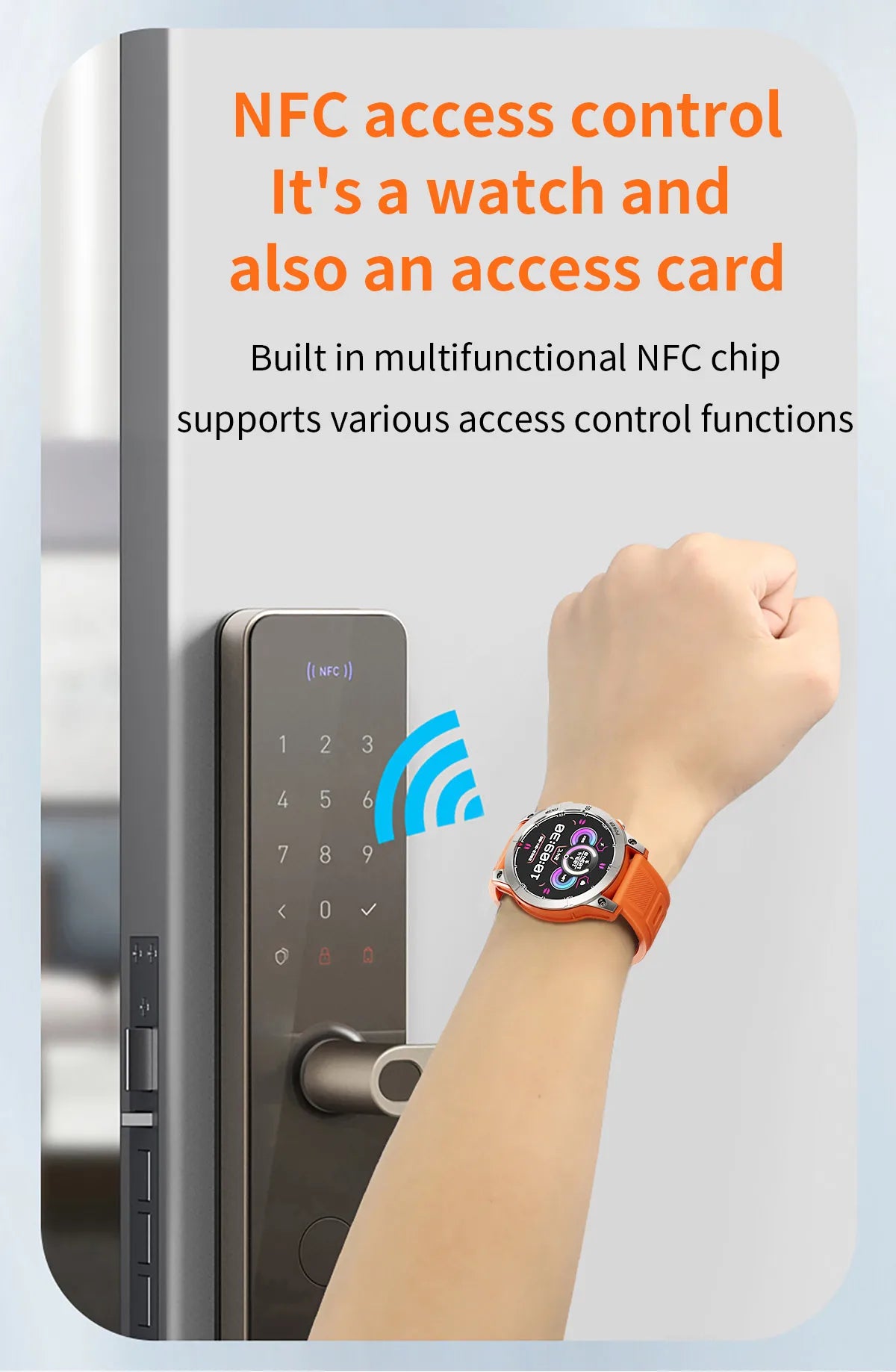 Aiweile AW45 Smart Watch Man Flashlight Fitness Tracker Miltary Connected NFC Compass Sport Bluetooth Call Dialing Korean Hebrew